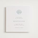 "Simple Seashell" - Letterpress Save The Dates in Dove Grey by Hannah Bowman - Two Color