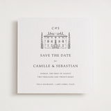 "Villa Balbiano" - Letterpress Save The Dates in Graphite by Melinda Denison - Two Color