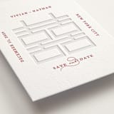 "simply happy" - Letterpress Save The Dates in Scarlet by Deborah Chou - Detail