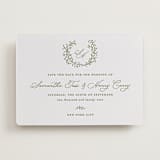 "Garden Script" - Letterpress Save The Dates in Pistachio by Katherine Moynagh - One Color