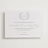 "Garden Script" - Letterpress Save The Dates in Pistachio by Katherine Moynagh - Two Color