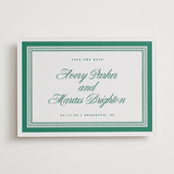 "Archer" - Letterpress Save The Dates in Cucumber by Kelly Watkins - One Color