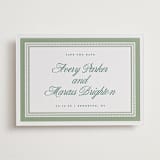 "Archer" - Letterpress Save The Dates in Cucumber by Kelly Watkins - Two Color