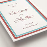 "Charm" - Letterpress Save The Dates in Rosewood by Kelly Watkins - Detail