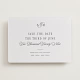 "Outlined" - Letterpress Save The Dates in Soft Black by Leah Bisch - One Color