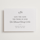 "Outlined" - Letterpress Save The Dates in Soft Black by Leah Bisch - One Color