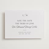 "Outlined" - Letterpress Save The Dates in Soft Black by Leah Bisch - Two Color