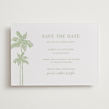 "Shoreline Elegance" - Letterpress Save The Dates in Tea Green by Lucrecia Caporale - Two Color
