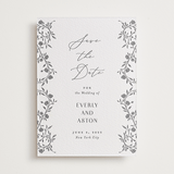 "Delicately" - Letterpress Save The Dates in Gravel by Nicoletta Savod - One Color