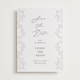 "Delicately" - Letterpress Save The Dates in Gravel by Nicoletta Savod - Two Color