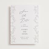 "Delicately" - Letterpress Save The Dates in Gravel by Nicoletta Savod - Two Color