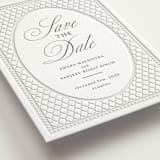 "Kamal" - Letterpress Save The Dates in Soft Black by Oma N. Ramkhelawan - Detail