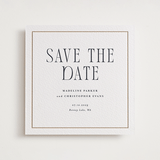 "Parker" - Letterpress Save The Dates in Matte Gold by Angela Garrick - Two Color