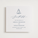 "Mariner" - Letterpress Save The Dates in Indigo by Jelena Vuletic - One Color
