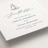 "Mariner" - Letterpress Save The Dates in Indigo by Jelena Vuletic - Detail