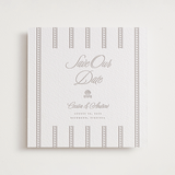 "Shell Border" - Letterpress Save The Dates in Dove Grey by Vera Lim - One Color