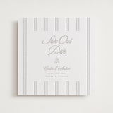 "Shell Border" - Letterpress Save The Dates in Dove Grey by Vera Lim - Two Color