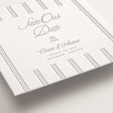 "Shell Border" - Letterpress Save The Dates in Dove Grey by Vera Lim - Detail