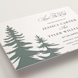 "Evergreen" - Letterpress Save The Dates in Stone by Teju Reval - Detail