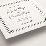 "Infinite" - Letterpress Save The Dates in Soft Black by Alston Foster - Detail