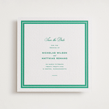 "Keepsake" - Letterpress Save The Dates in Shamrock by Blustery August - One Color