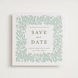 "Ethereal gardens" - Letterpress Save The Dates in Pistachio by Sarah Knight - Two Color