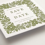 "Ethereal gardens" - Letterpress Save The Dates in Pistachio by Sarah Knight - Detail