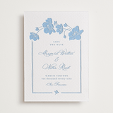 "Anemones" - Letterpress Save The Dates in Sky Blue by letterfix - One Color