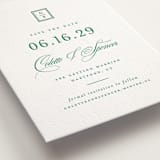 "Hartford" - Letterpress Save The Dates in Shamrock by Olivia Raufman - Detail