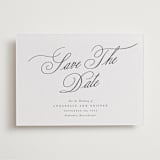 "Romantic Script" - Letterpress Save The Dates in Soft Black by Susan Zinader - Two Color