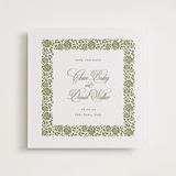 "Vintage Blooms" - Letterpress Save The Dates in Pistachio by Creo Study - One Color
