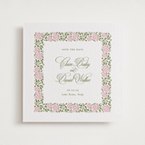 "Vintage Blooms" - Letterpress Save The Dates in Pistachio by Creo Study - Two Color