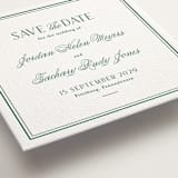 "Fresh Classic" - Letterpress Save The Dates in Cucumber by letterfix - Detail