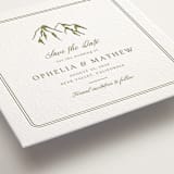 "Summit Meadows" - Letterpress Save The Dates in Pistachio by Ana Sharpe - Detail