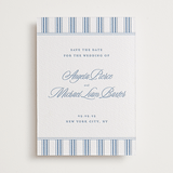 "Stately" - Letterpress Save The Dates in Provincial Blue by Creo Study - One Color