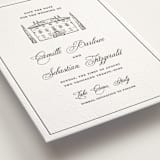 "Italian Countryside" - Letterpress Save The Dates in Graphite by Melinda Denison - Detail