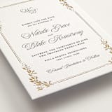 "Lake Como" - Letterpress Save The Dates in Faux Gold by Kate Ahn - Detail