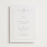 "Framed Monogram" - Letterpress Save The Dates in Pistachio by Kelly Schmidt - Two Color