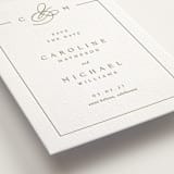 "Framed Monogram" - Letterpress Save The Dates in Pistachio by Kelly Schmidt - Detail