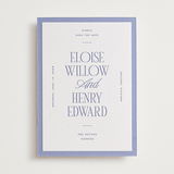 "Threaded" - Letterpress Save The Dates in Periwinkle by Pixel and Hank - One Color