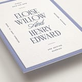 "Threaded" - Letterpress Save The Dates in Periwinkle by Pixel and Hank - Detail