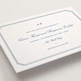 "Brasserie" - Letterpress Save The Dates in Sapphire by Megan Davis - Detail