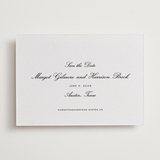 "Cornelia" - Letterpress Save The Dates in Soft Black by Megan Davis - One Color