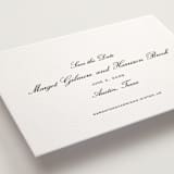 "Cornelia" - Letterpress Save The Dates in Soft Black by Megan Davis - Detail