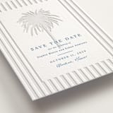 "Palm Tree" - Letterpress Save The Dates in Sapphire by Kaydi Bishop - Detail