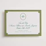 "Darcy" - Letterpress Save The Dates in Pistachio by Robert and Stella - Two Color