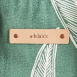 "Sketched Willow" - Snap Tote in Moss by Katharine Watson - Tag Detail
