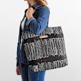 "Matchstick Black" - Snap Tote in Coal by Tanya Lee Design - On Model