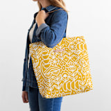 "Deconstruct" - Snap Tote in Mustard by Michelle Taylor - On Model