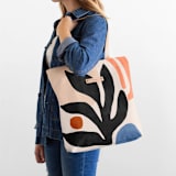 "Abstract Flora" - Snap Tote in Desert by Iveta Angelova - On Model